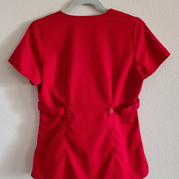 Grey's Anatomy Bold Red Scrub Set - Picture 3 of 12